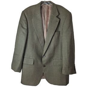 Chaps Ralph Lauren Houndstooth‎ Sport Coat Blazer Jacket Mens 43T Wool